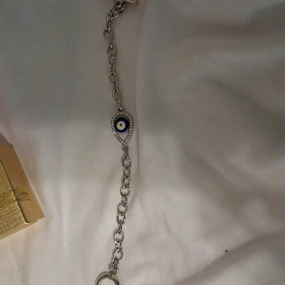 Blue and Silver Evil Eye Charm Bracelet - Picture 3 of 3